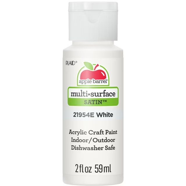 Apple Barrel Multi-Surface Acrylic Craft Paint, 2oz bottles White Apple Barrel Multi-Surface Acrylic Craft Paint, 2oz bottles White