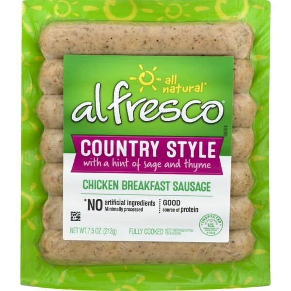 Al Fresco Chicken Breakfast Sausage 7ct (contains pork) Country Style Al Fresco Chicken Breakfast Sausage 7ct (contains pork) Country Style