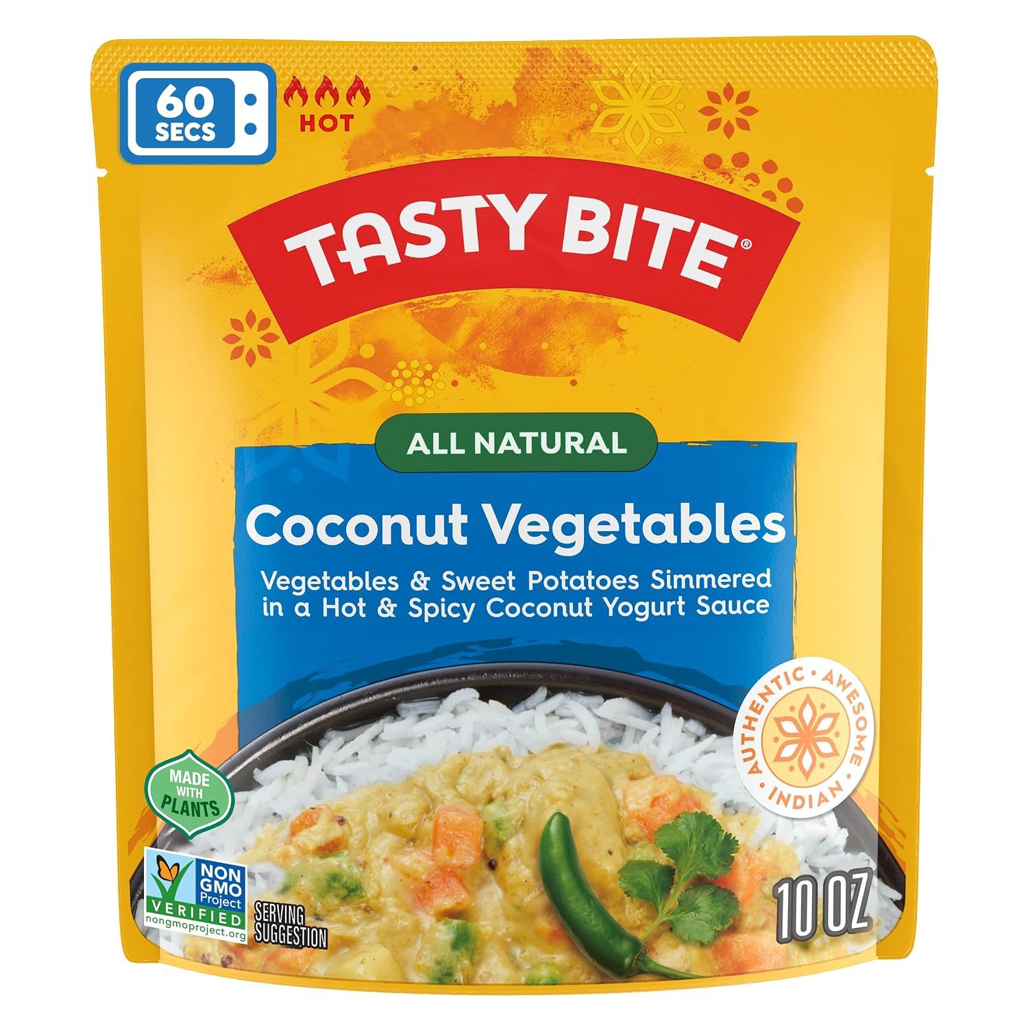 Tasty Bite Indian Microwave Pouches Coconut Vegetables (Hot & Spicy) Tasty Bite Indian Microwave Pouches Coconut Vegetables (Hot & Spicy)