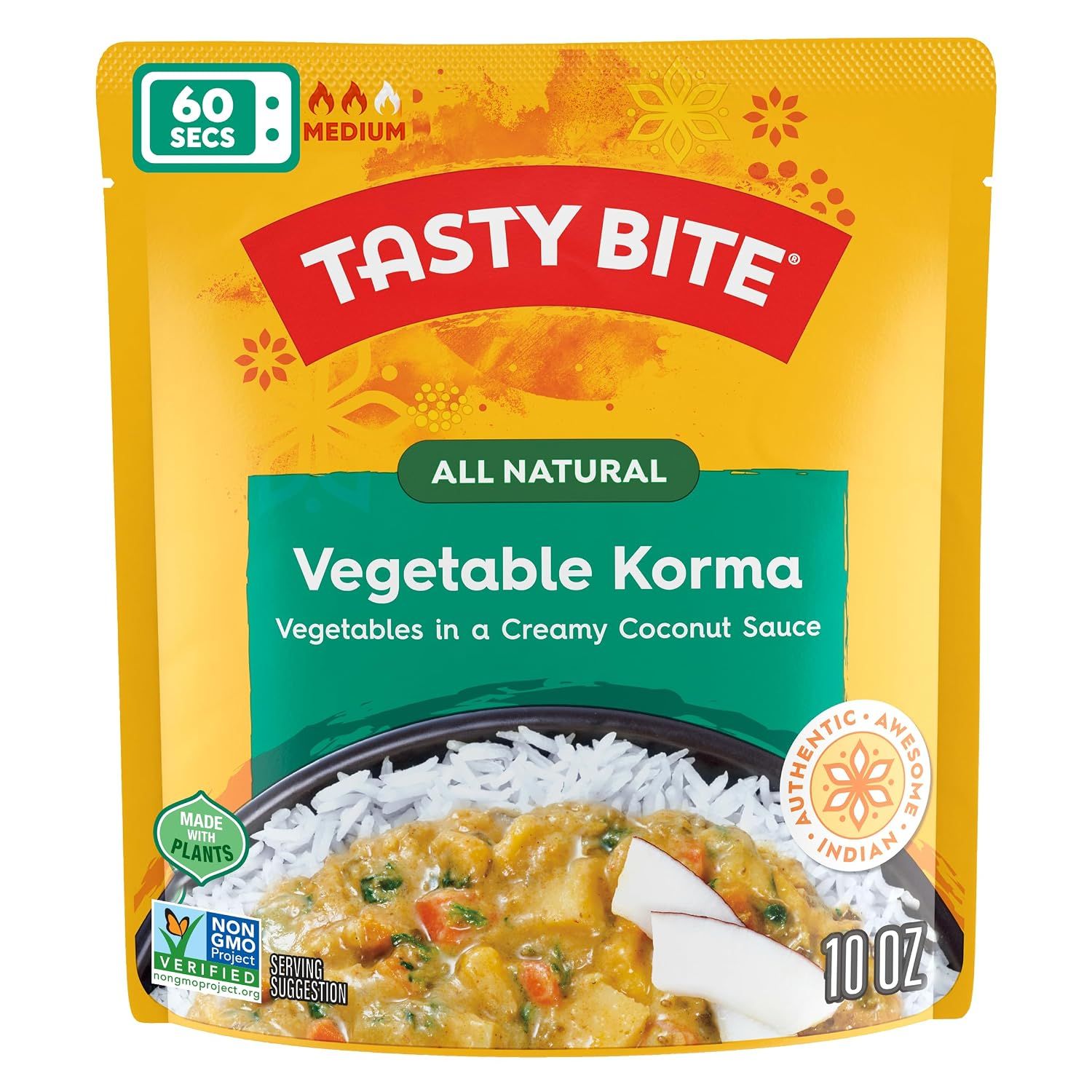 Tasty Bite Indian Microwave Pouches Vegetable Korma Tasty Bite Indian Microwave Pouches Vegetable Korma