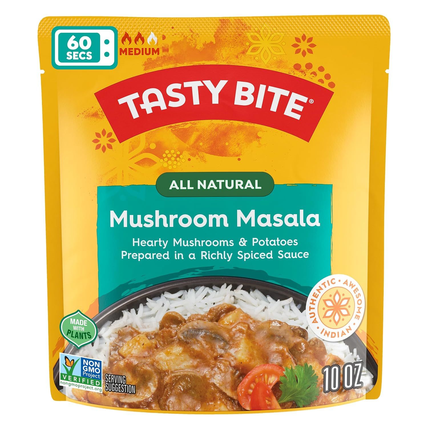 Tasty Bite Indian Microwave Pouches Mushroom Masala Tasty Bite Indian Microwave Pouches Mushroom Masala
