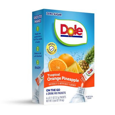 Dole Tropical Orange Pineapple (add to 16.9oz water) 6ct Dole Tropical Orange Pineapple (add to 16.9oz water) 6ct