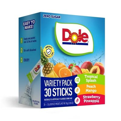 Dole Variety Pack Drink Mix (add to 16.9oz water) 30ct Dole Variety Pack Drink Mix (add to 16.9oz water) 30ct