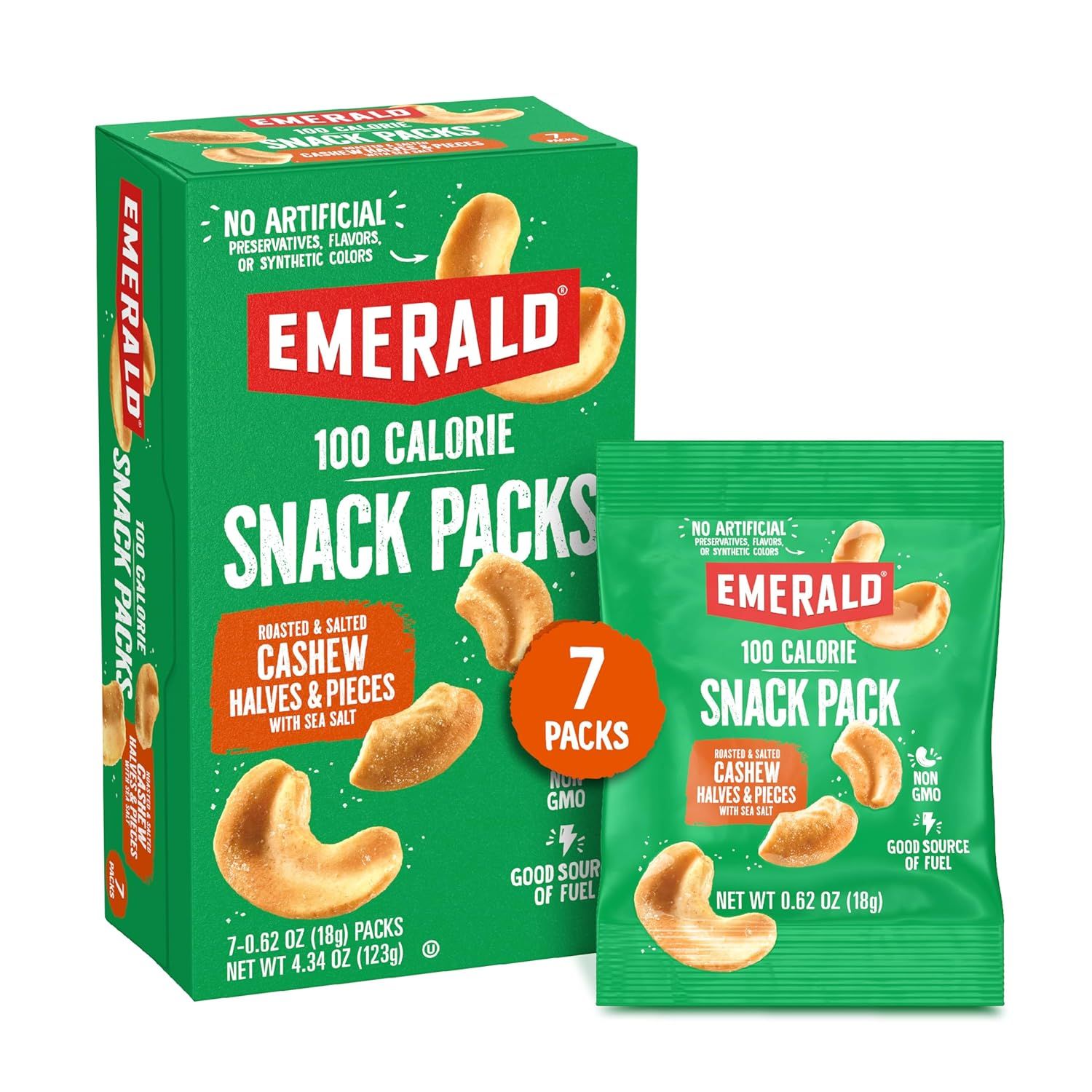 Emerald Cashews 100 Calorie Packs 7ct Emerald Cashews 100 Calorie Packs 7ct
