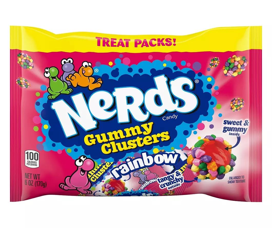 Fun Bags     Nerds Gummy Clusters - Rainbow Treat Packs