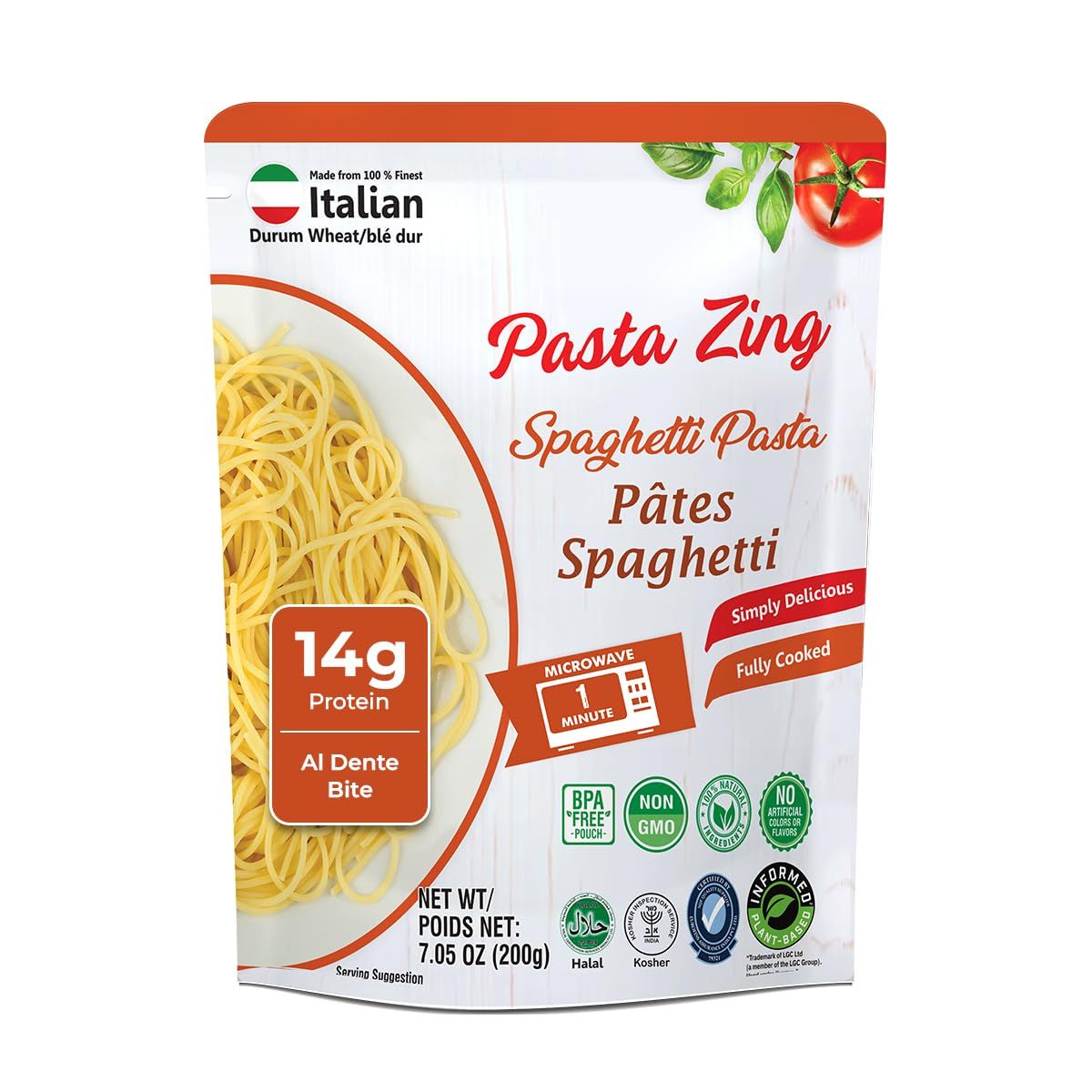 Pasta Zing Heat &amp; Eat Microwavable Pouch - Spaghetti Pasta