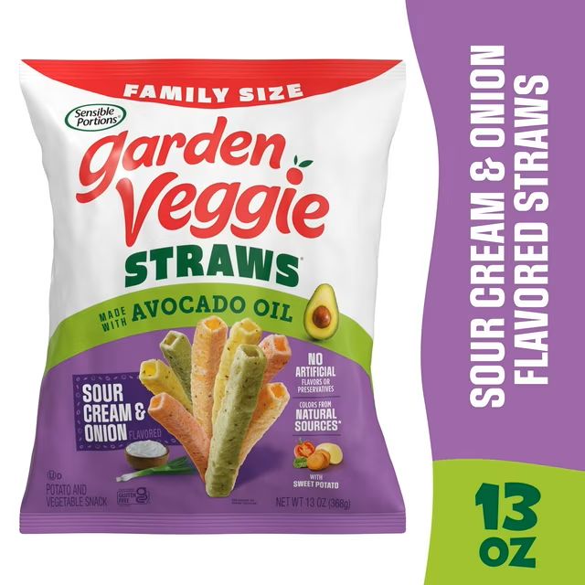 Sensible Portions Garden Veggie Straws - Sour Cream &amp; Onion