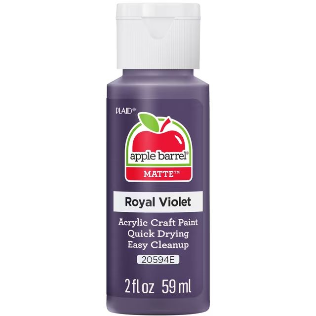 Apple Barrel Matte Acrylic Craft Paint, 2oz bottles Royal Violet Apple Barrel Matte Acrylic Craft Paint, 2oz bottles Royal Violet