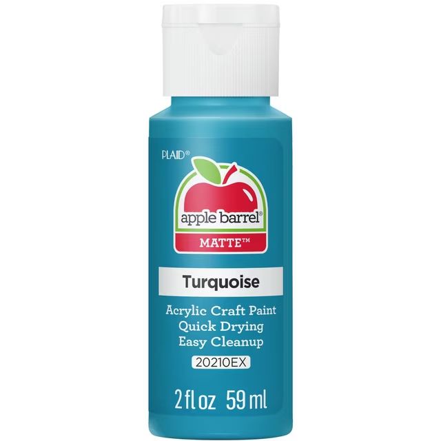 Apple Barrel Matte Acrylic Craft Paint, 2oz bottles Turquoise Apple Barrel Matte Acrylic Craft Paint, 2oz bottles Turquoise