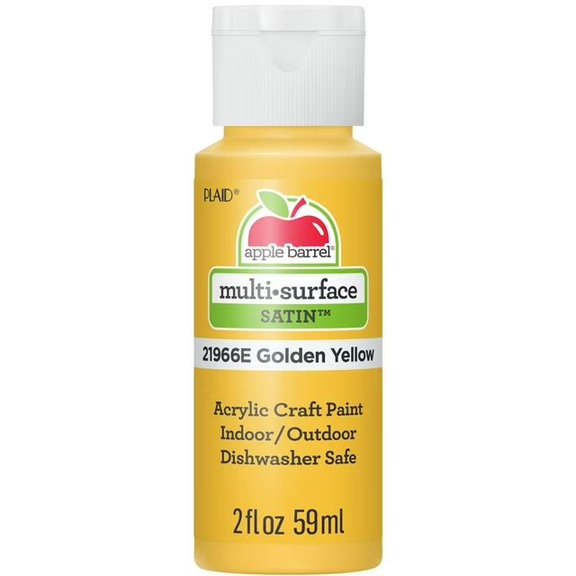 Apple Barrel Multi-Surface Acrylic Craft Paint, 2oz bottles Golden Yellow Apple Barrel Multi-Surface Acrylic Craft Paint, 2oz bottles Golden Yellow