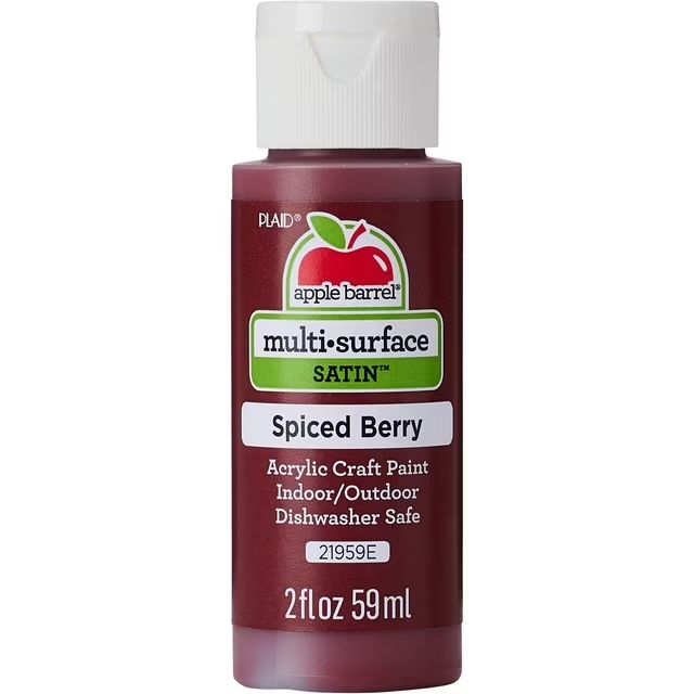 Apple Barrel Multi-Surface Acrylic Craft Paint, 2oz bottles Spiced Berry Apple Barrel Multi-Surface Acrylic Craft Paint, 2oz bottles Spiced Berry