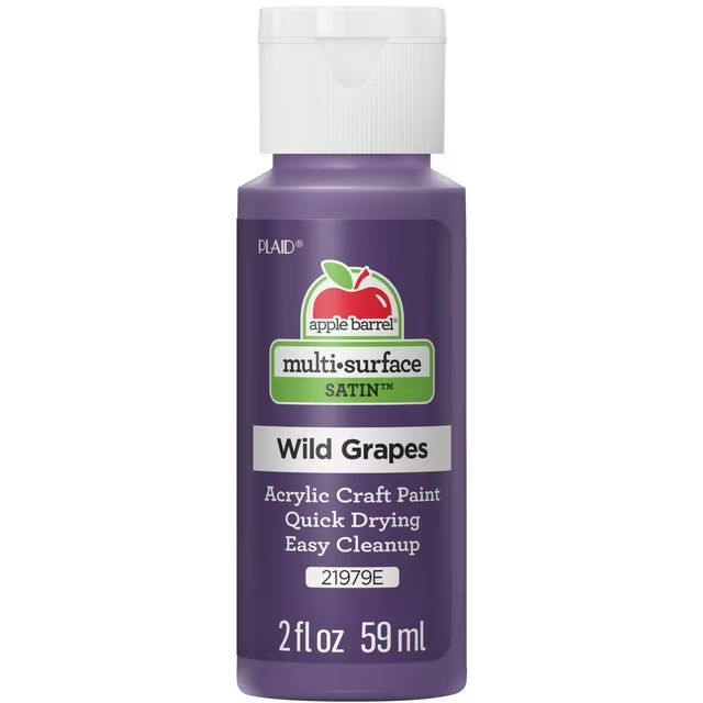 Apple Barrel Multi-Surface Acrylic Craft Paint, 2oz bottles Wild Grapes Apple Barrel Multi-Surface Acrylic Craft Paint, 2oz bottles Wild Grapes