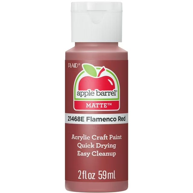 Apple Barrel Matte Acrylic Craft Paint, 2oz bottles Flamenco Red Apple Barrel Matte Acrylic Craft Paint, 2oz bottles Flamenco Red