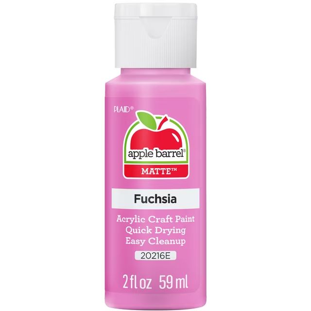 Apple Barrel Matte Acrylic Craft Paint, 2oz bottles Fuchsia Apple Barrel Matte Acrylic Craft Paint, 2oz bottles Fuchsia