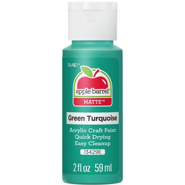 Apple Barrel Matte Acrylic Craft Paint, 2oz bottles Green Turquoise Apple Barrel Matte Acrylic Craft Paint, 2oz bottles Green Turquoise