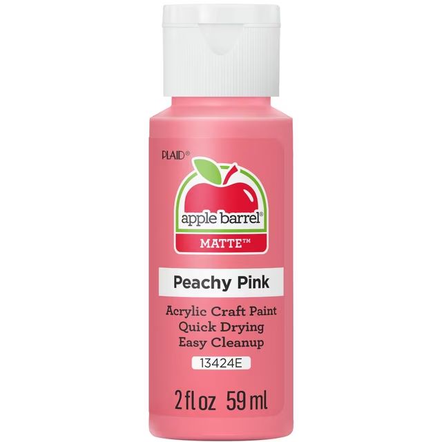 Apple Barrel Matte Acrylic Craft Paint, 2oz bottles     Peachy Pink