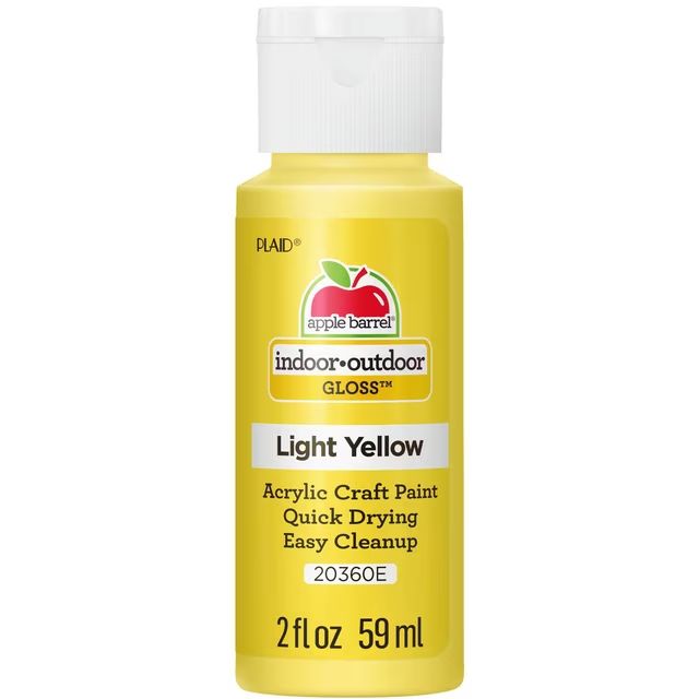 Apple Barrel Gloss Acrylic Craft Paint, 2oz bottles Light Yellow Apple Barrel Gloss Acrylic Craft Paint, 2oz bottles Light Yellow