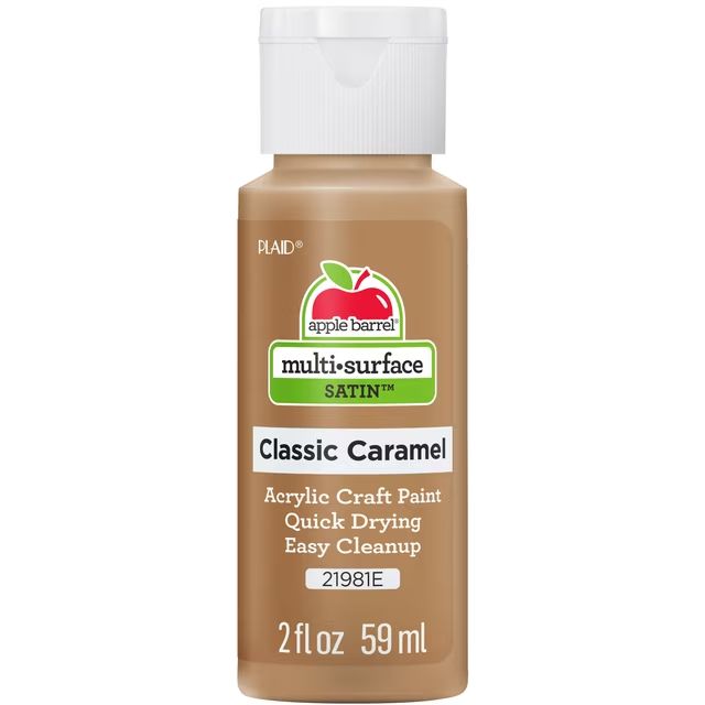 Apple Barrel Multi-Surface Acrylic Craft Paint, 2oz bottles Classic Caramel Apple Barrel Multi-Surface Acrylic Craft Paint, 2oz bottles Classic Caramel
