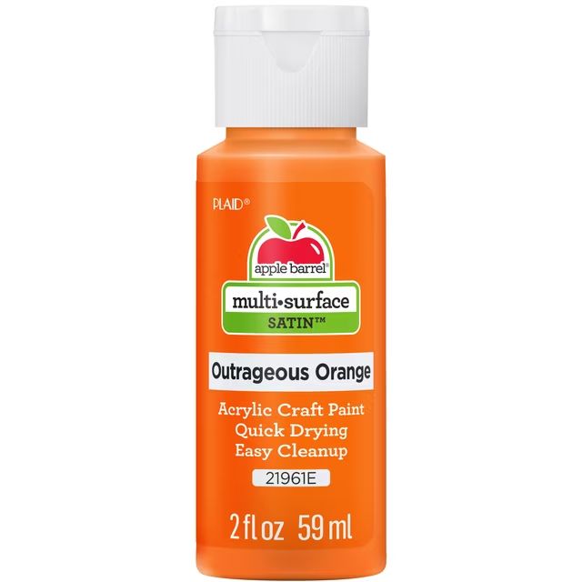 Apple Barrel Multi-Surface Acrylic Craft Paint, 2oz bottles Outrageous Orange Apple Barrel Multi-Surface Acrylic Craft Paint, 2oz bottles Outrageous Orange