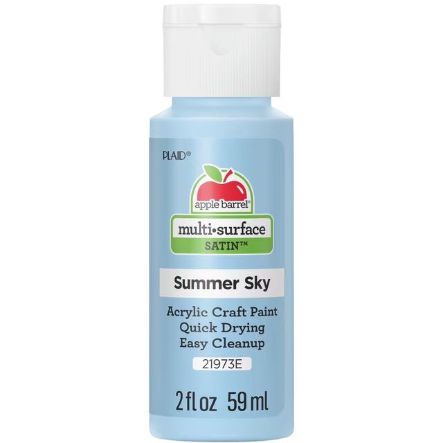 Apple Barrel Multi-Surface Acrylic Craft Paint, 2oz bottles Summer Sky Apple Barrel Multi-Surface Acrylic Craft Paint, 2oz bottles Summer Sky