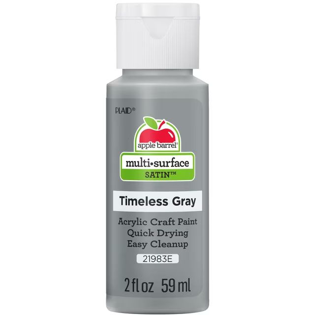 Apple Barrel Multi-Surface Acrylic Craft Paint, 2oz bottles Timeless Gray Apple Barrel Multi-Surface Acrylic Craft Paint, 2oz bottles Timeless Gray