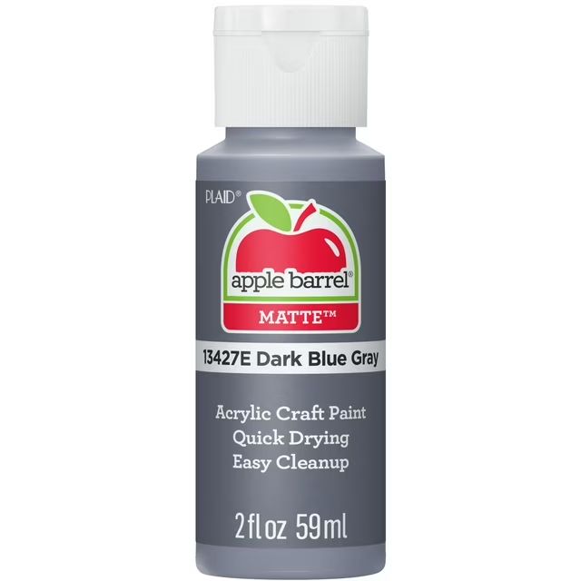 Apple Barrel Matte Acrylic Craft Paint, 2oz bottles     Dark Blue Gray