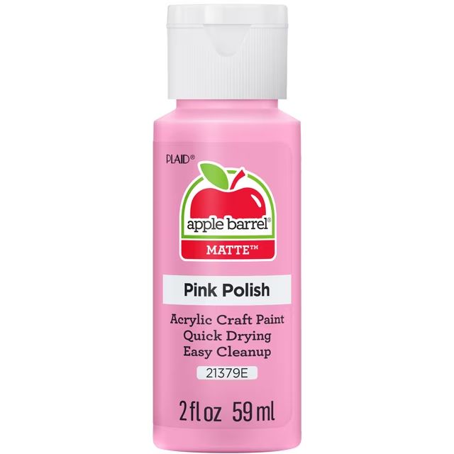 Apple Barrel Matte Acrylic Craft Paint, 2oz bottles Pink Polish Apple Barrel Matte Acrylic Craft Paint, 2oz bottles Pink Polish