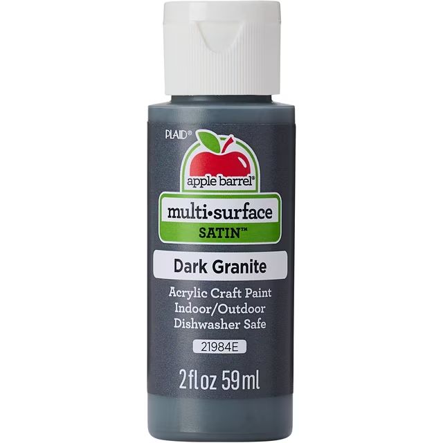 Apple Barrel Multi-Surface Acrylic Craft Paint, 2oz bottles Dark Granite Apple Barrel Multi-Surface Acrylic Craft Paint, 2oz bottles Dark Granite