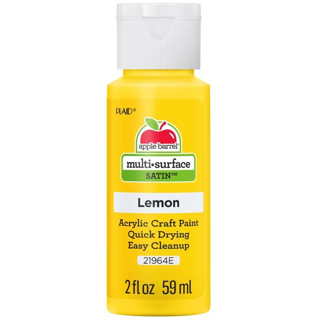Apple Barrel Multi-Surface Acrylic Craft Paint, 2oz bottles Lemon Apple Barrel Multi-Surface Acrylic Craft Paint, 2oz bottles Lemon