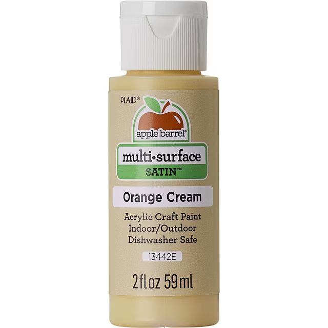 Apple Barrel Multi-Surface Acrylic Craft Paint, 2oz bottles     Orange Cream