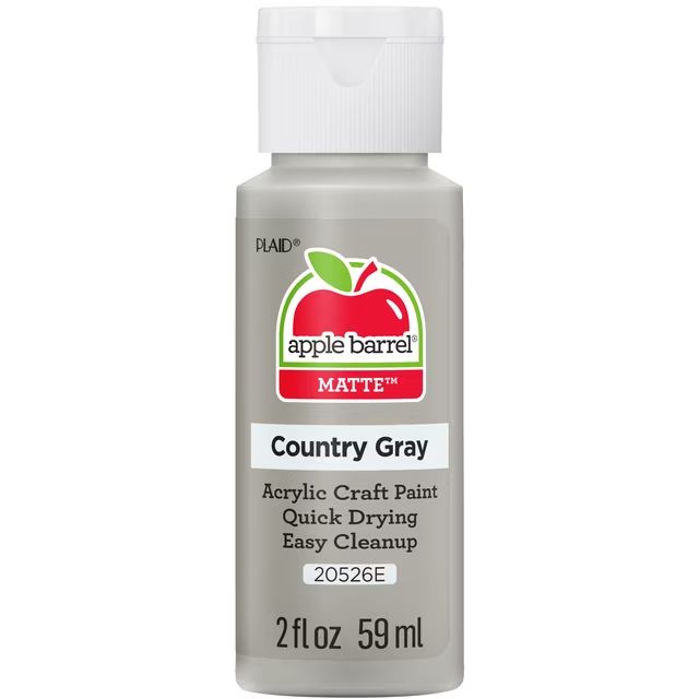 Apple Barrel Matte Acrylic Craft Paint, 2oz bottles Country Gray Apple Barrel Matte Acrylic Craft Paint, 2oz bottles Country Gray