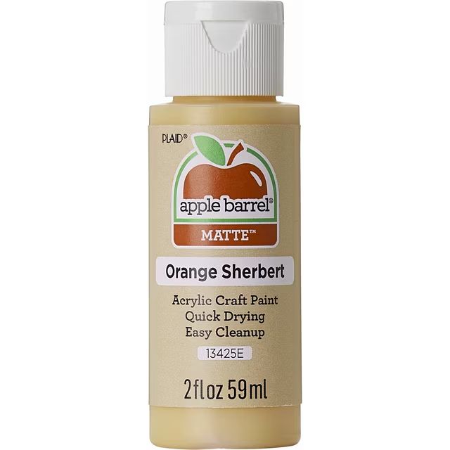 Apple Barrel Matte Acrylic Craft Paint, 2oz bottles Orange Sherbet Apple Barrel Matte Acrylic Craft Paint, 2oz bottles Orange Sherbet