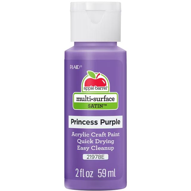 Apple Barrel Multi-Surface Acrylic Craft Paint, 2oz bottles Princess Purple Apple Barrel Multi-Surface Acrylic Craft Paint, 2oz bottles Princess Purple