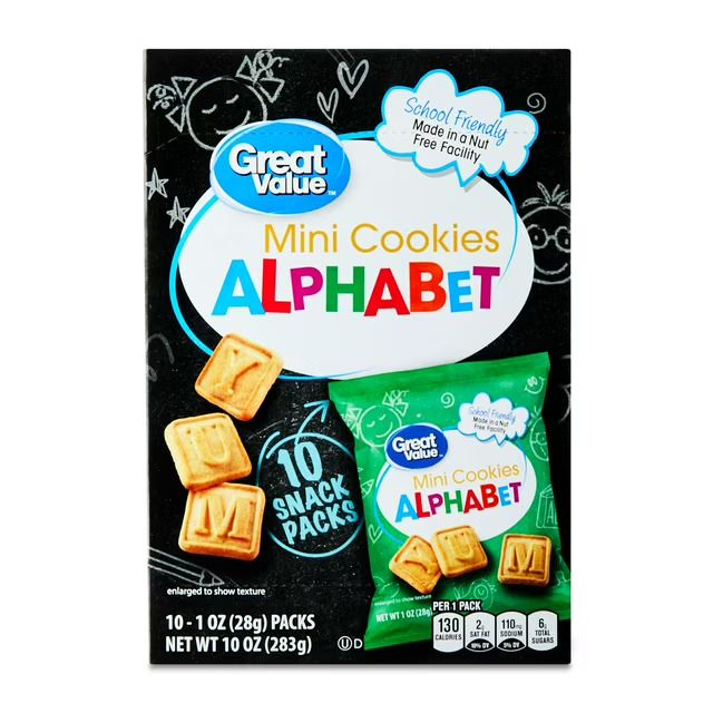 Great Value Mini Cookies 10ct - Alphabet