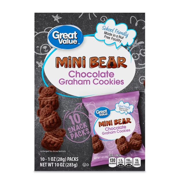 Great Value Mini Cookies 10ct - Bear Chocolate Graham