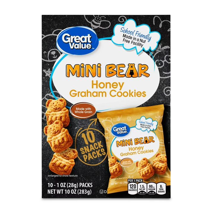 Great Value Mini Cookies 10ct - Bear Honey Graham