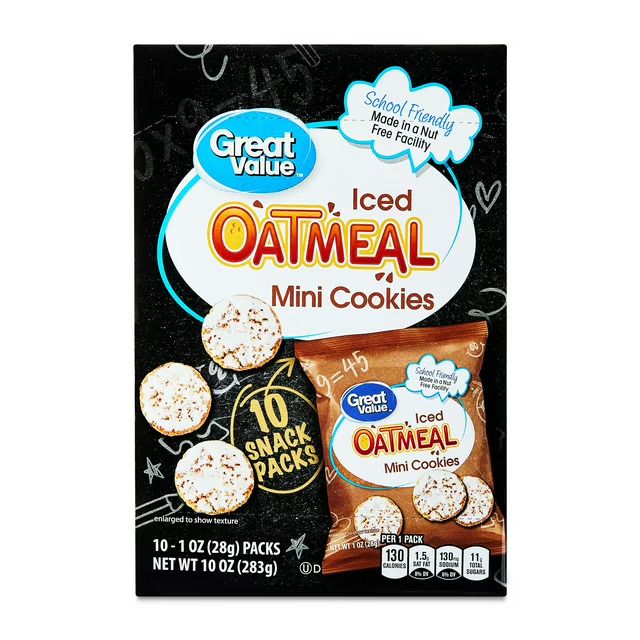 Great Value Mini Cookies 10ct - Iced Oatmeal