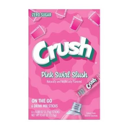 Crush 6ct - sugar free (add to 16.9oz water)     Pink Swirl Slush