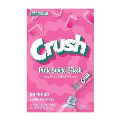 Crush 6ct - sugar free (add to 16.9oz water) Pink Swirl Slush Crush 6ct - sugar free (add to 16.9oz water) Pink Swirl Slush