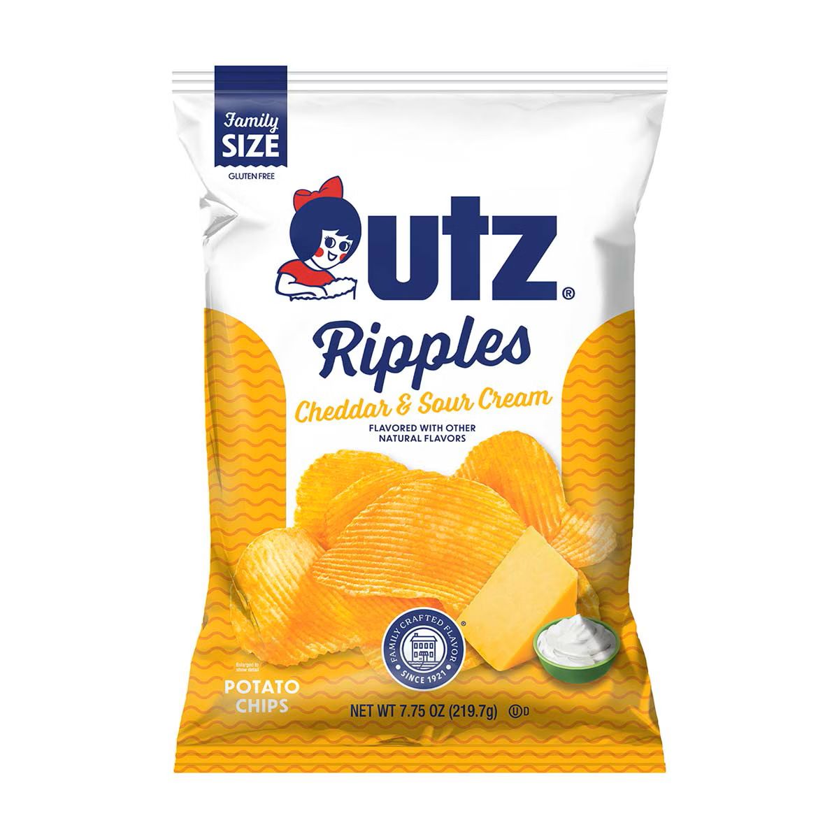 Utz Family Size - Ripples Cheddar &amp; Sour Cream