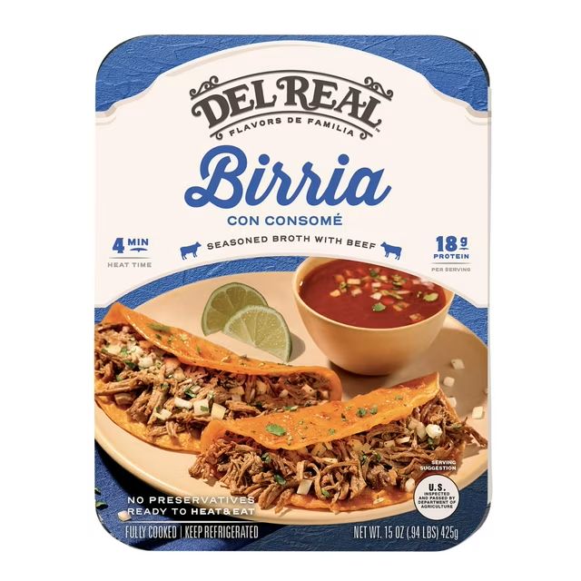 Del Real Fully-Cooked Microwavable Meals - Birria Del Real Fully-Cooked Microwavable Meals - Birria