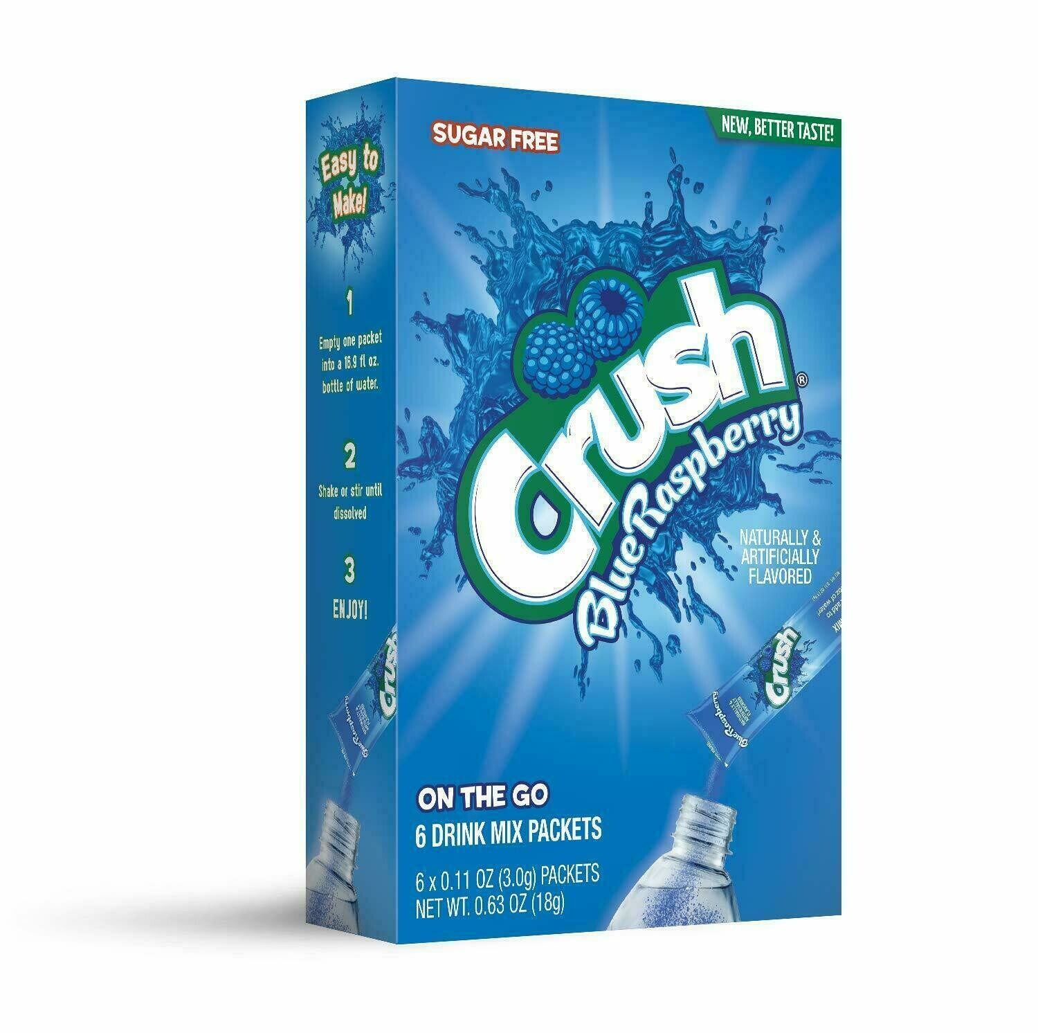 Crush 6ct - sugar free (add to 16.9oz water)     Blue Razz Slush