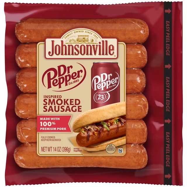 Johnsonville Chicken Sausages (contains pork)     Dr. Pepper 6ct