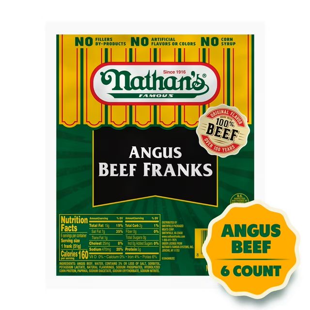 Hot Dogs 8ct     Nathan's Angus Beef Franks 6ct
