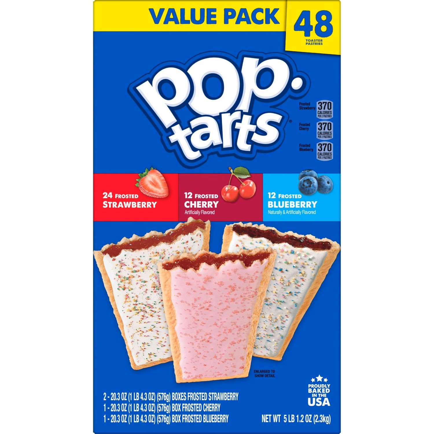 Pop Tarts 48ct Club Pack (24 Strawberry, 12 Cherry, 12 Blueberry)