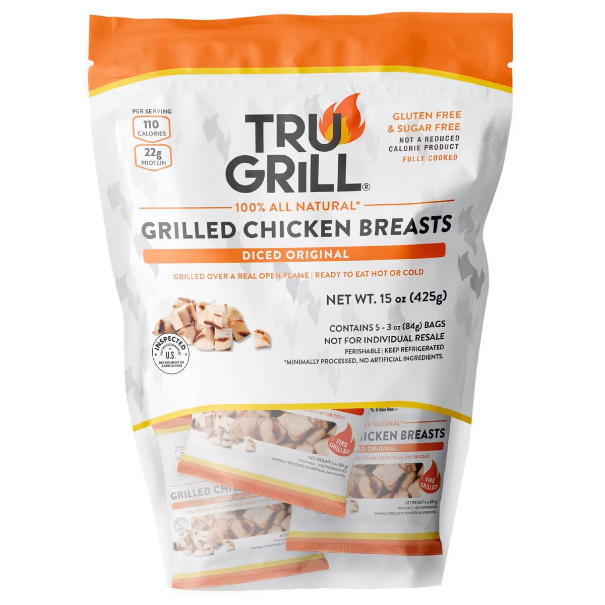 TruGrill Grilled Chicken Breasts Diced 5ct
