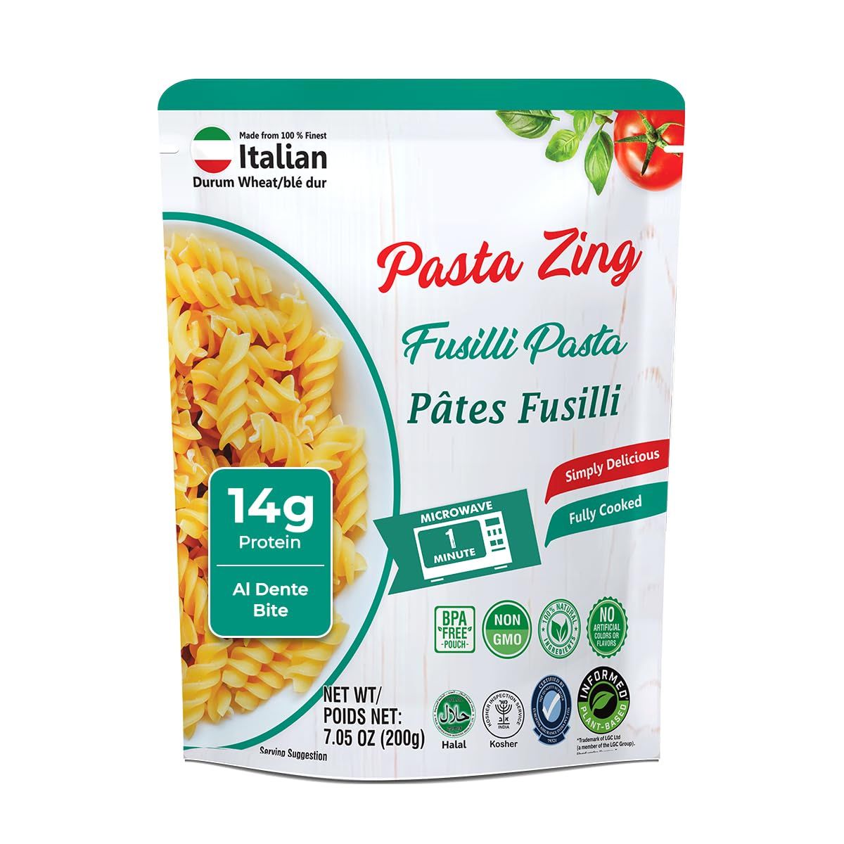 Pasta Zing Heat &amp; Eat Microwavable Pouch - Fusilli Pasta