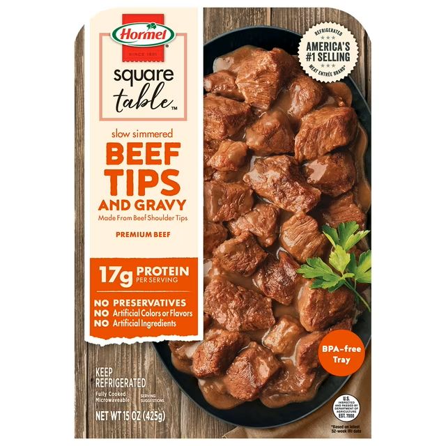Hormel Square Table - Beef Tips Hormel Square Table - Beef Tips