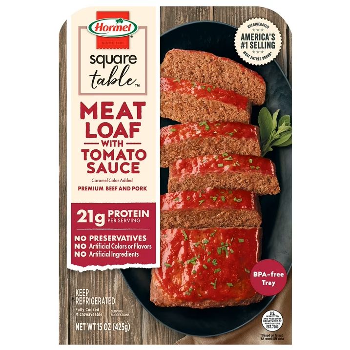Hormel Square Table - Meatloaf with Tomato Sauce Hormel Square Table - Meatloaf with Tomato Sauce