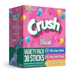 Crush Slush - sugar free (add to 16.9oz water) Variety Pack 30ct Crush Slush - sugar free (add to 16.9oz water) Variety Pack 30ct